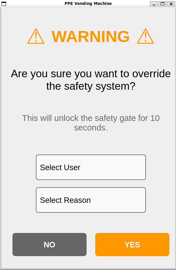 Previous ROS2 GUI - Override Content